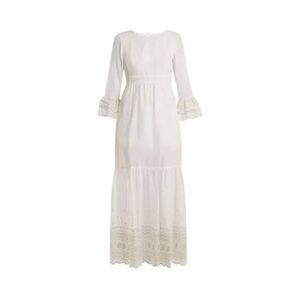 Athena Procopiou White Lace Long Sleeve Maxi Dress - Size 0